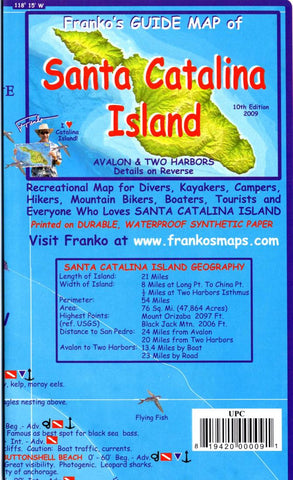 Buy map California Map, Santa Catalina Island Guide and Dive, folded, 2009 by Frankos Maps Ltd.