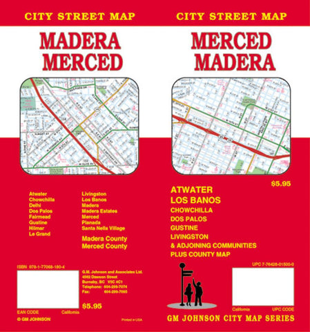 Buy map Merced and Madera, California by GM Johnson