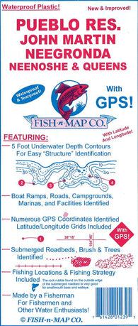 Buy map Pueblo, J. Martin, Neegronda, Neenosha, Queens Fishing Map