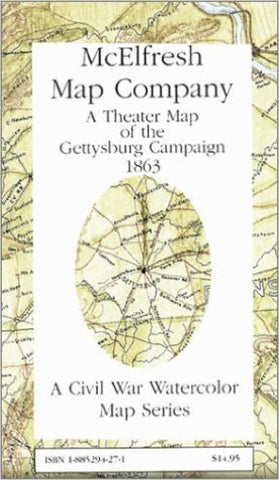 Buy map Gettysburg Battlefield Theater, Pennsylvania by McElfresh Map Co.