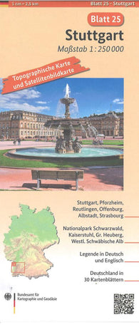 Buy map Stuttgart 1:250 000, blatt 25