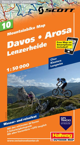 Buy map Davos : Arosa : Lenzerheide : mountainbike map : 10