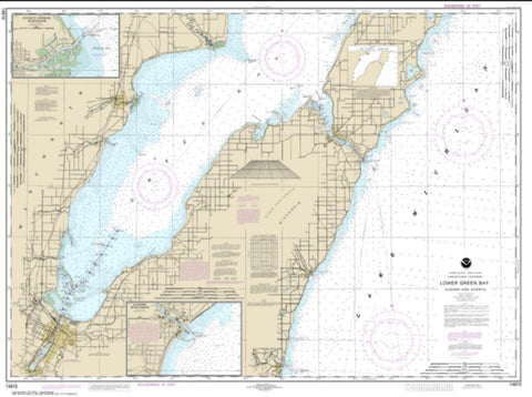 Buy map Lower Green Bay; Oconto Harbor; Algoma (14910-23) by NOAA
