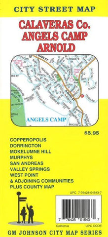 Buy map Calaveras County, Angels Camp and Arnold, California by GM Johnson