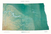 Buy map North Dakota, Physical, Laminated Wall Map by Raven Maps