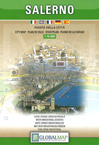 Buy map Salerno, Italy by Litografia Artistica Cartografica