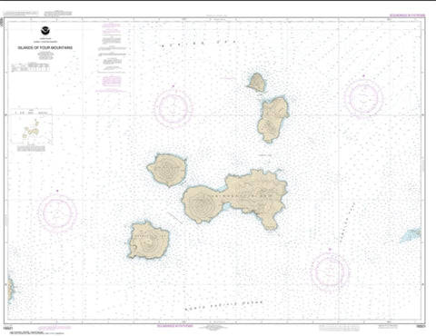 Buy map Islands of Four Mountains (16501-7) by NOAA