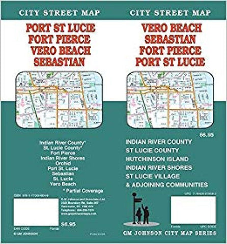 Buy map Vero Beach, Sebastian, Fort Pierce, & Port St. Lucie Street Map