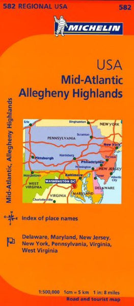 Buy map United States, Mid-Atlantic and Allegheny Highlands (582) by Michelin Maps and Guides