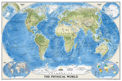 Buy map World Physical Wall Map - Laminated (45.75 x 30.5 inches)