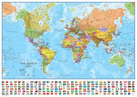 Buy map Political World Wall Map - Medium - with flags