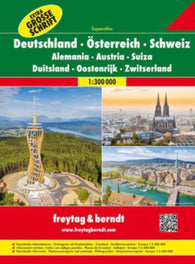 Buy map Germany, Austria and Switzerland, Atlas (Extra Large Print) by Freytag-Berndt und Artaria
