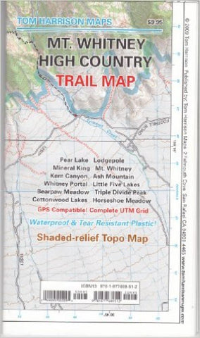 Buy map Mount Whitney High Country Trail Map by Tom Harrison Maps