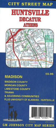Buy map Huntsville, Decatur and Athens, Alabama by GM Johnson