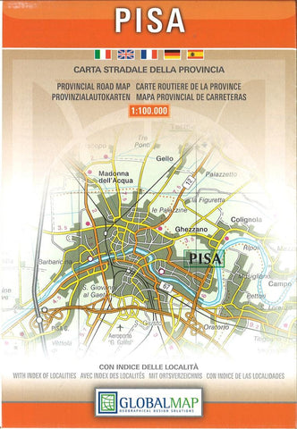 Buy map Pisa Province, Italy by Litografia Artistica Cartografica