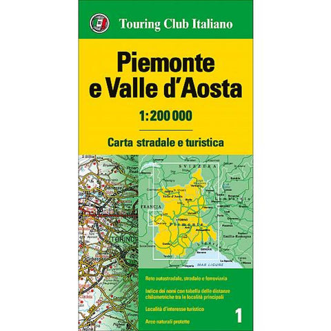 Buy map Piedmont and Valle dAosta, Italy by Touring Club Italiano