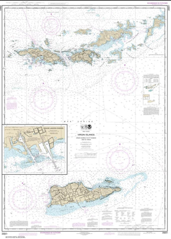 Buy map Virgin Islands-Virgin Gorda to St. Thomas and St. Croix; Krause Lagoon Channel (25641-29) by NOAA