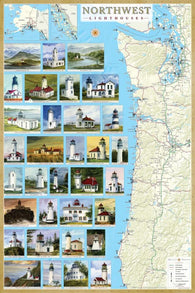 Buy map Northwest lighthouses : laminated