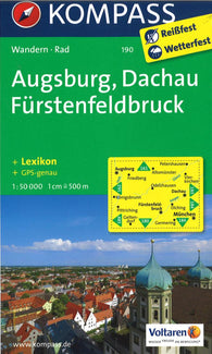 Buy map Augsburg, Dachau Fürstenfeldbruck