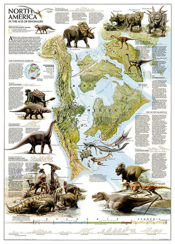 Buy map Dinosaurs of North America