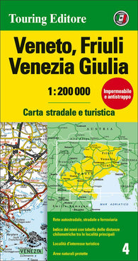 Buy map Veneto and Friuli-Venezia Giulia, Italy by Touring Club Italiano