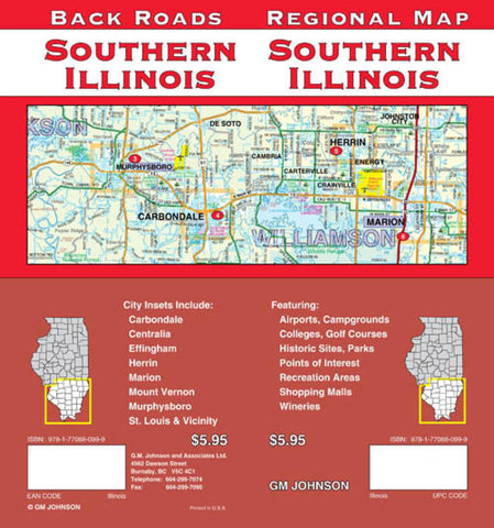 Buy map Illinois, Southern, Back Roads by GM Johnson
