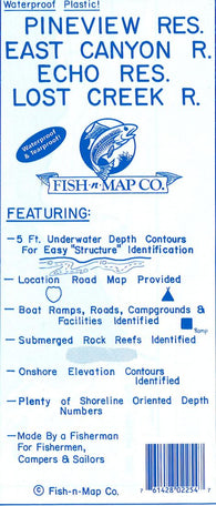 Buy map Pineview, East Canyon, Echo, & Lost Creek Reservoirs Fishing Map