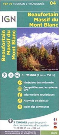 Buy map Massif du Mont Blanc - Beaufortain, France 1:75,000 Topographic Map #04