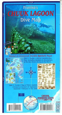 Buy map Chuuk (Truk) Lagoon Dive Map by Frankos Maps Ltd.