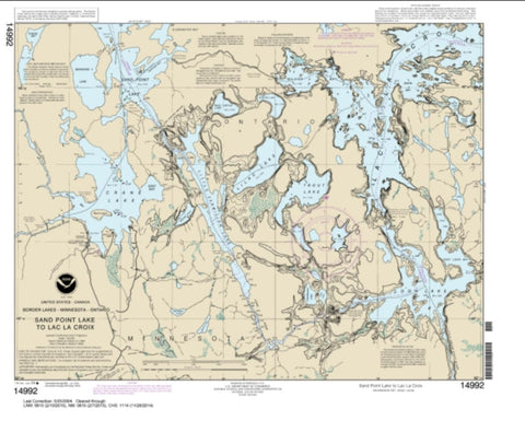 Buy map Sand Point Lake to Lac la Croix, including Crane Lake and Little Vermilon Lake (14992-11) by NOAA
