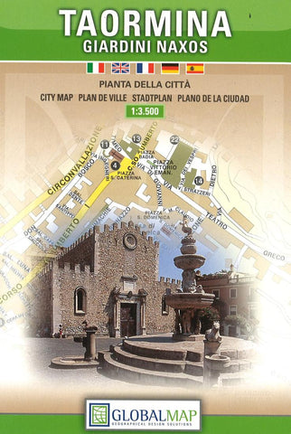 Buy map Taormina and Giardini Naxos, Italy by Litografia Artistica Cartografica