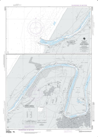 Buy map Entrance To Oued Sebou (NGA-51201-3) by National Geospatial-Intelligence Agency