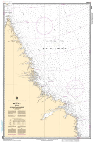 Buy map Belle Isle to/a Resolution Island by Canadian Hydrographic Service