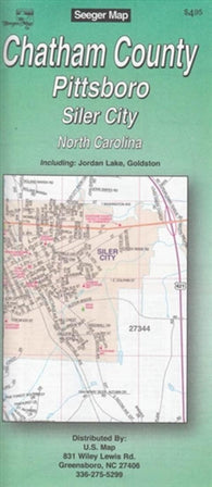 Buy map Chatham County, Pittsboro and Siler City, North Carolina by The Seeger Map Company Inc.