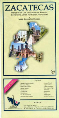 Buy map Zacatecas, Mexico, State and Major Cities Map by Ediciones Independencia