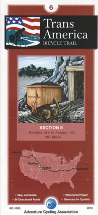 Buy map TRANSAMERICA BICYCLE TRAIL #6 : Rawlins, Wyoming - Pueblo, Colorado