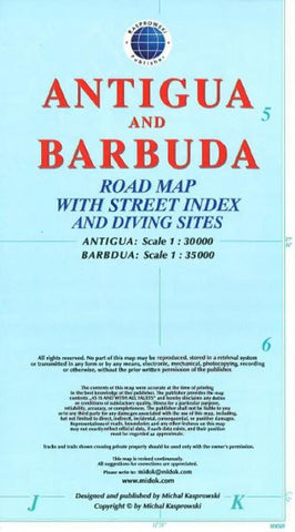 Buy map Antigua and Barbuda Road Map by Kasprowski Publisher
