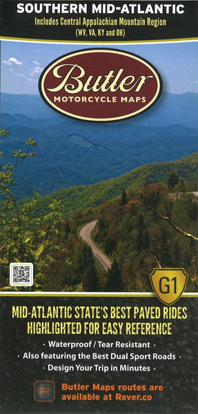 Buy map Butlers Motorcycle Map: Southern Mid-Atlantic by Butler Motorcycle Maps