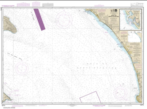 Buy map Gulf of Santa Catalina; Delmar Boat Basin-Camp Pendleton (18774-12) by NOAA