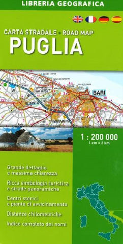 Buy map Puglia/Apulia, Italy, Road Map by Libreria Geografica