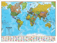 Buy map Hemispheres Blue Ocean Series World Laminated Wall Map : 38 x 51, boxed
