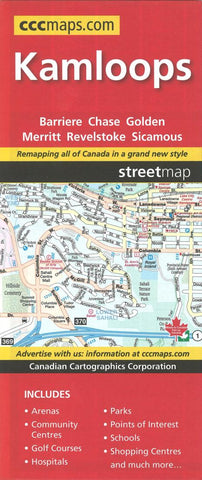 Buy map Kamloops, British Columbia, Street Map by Canadian Cartographics Corporation