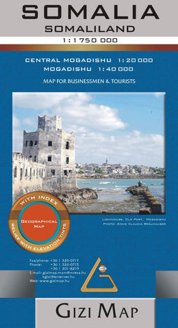 Buy map Somalia Geographical Map by GiziMap