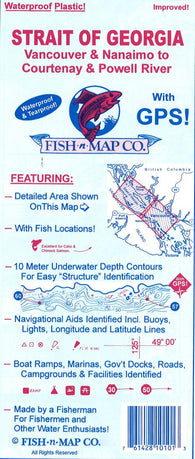 Buy map Strait of Georgia, Vancouver & Namaimo to Courtenay and Powell River Fishing Map