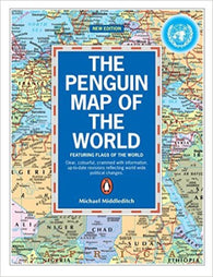 Buy map The Penguin map of the world : featuring flags of the world