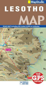 Buy map Lesotho map : road map including 4x4 routes & GPS co-ordinates