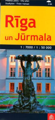 Buy map Riga and Jurmala, laminated by Jana Seta