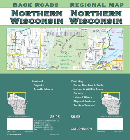 Buy map Wisconsin, Northern by GM Johnson