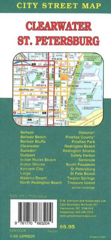 Buy map St. Petersburg and Clearwater, Florida by GM Johnson