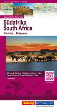 Buy map South Africa, Namibia, Botswana, Road Map by Hallwag